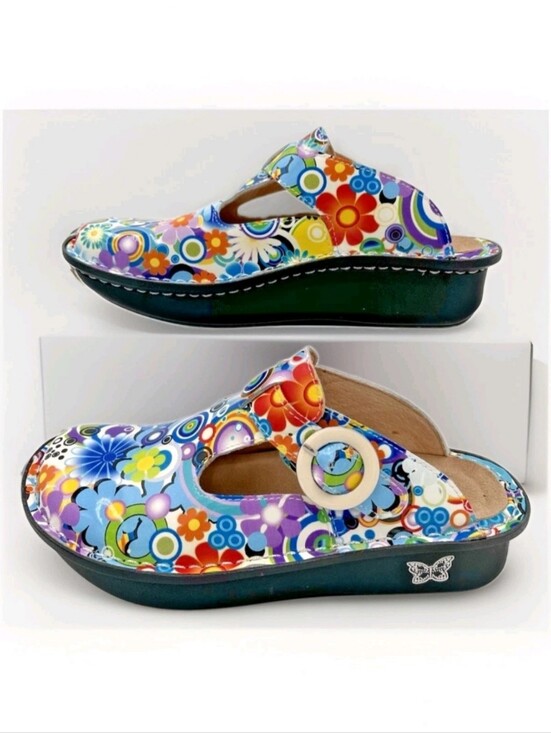 Algeria Shoes - Alegria Floral/Flower Donna Backless Clogs Shoes Women's Size